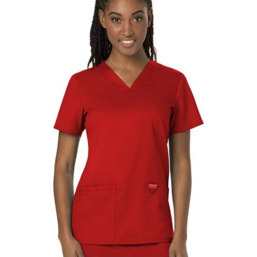 Cherokee Red Scrub Top Large